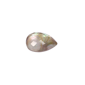 Perle naturelle de nacre et quartz cristal, coupe échiquier 20x13mm, poire 14,70 carats, pierre précieuse en vrac pour la fabrication de bijoux - Product Image 3