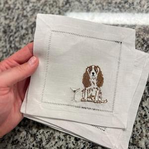 Posavasos Cuadrados de Lino 100% Personalizados con Monograma, Servilletas para Bebidas Bordadas con Dobladillo, Reutilizables, Estilo Japonés, para Fiestas de Cócteles - Product Image 3