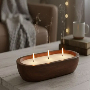 Long Wooden Dough Bowl <b>Candle</b> Wooden <b>Candle</b> Bowls Extra <b>Large</b> Dough Bowl - Product Image 3