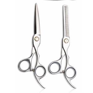 Professional Hair Salon Scissors Set With Thinning <b>Shears</b> And Combs Red Case Stainless Steel Blades Right Handed <b>Long</b> <b>Handle</b> - Product Image 3