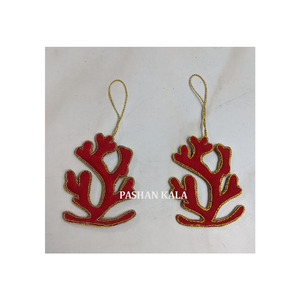 Indian Best Quality Handmade Zari Embroidery And Beaded <b>Tree</b> Shape Christmas <b>Ornament</b> For X-mas <b>Tree</b> Decoration Item Supplier - Product Image 2
