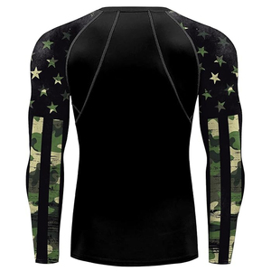 High Quality Men Long Sleeve Rash Guard <b>Compression</b> <b>Shirt</b> Graphic Print UV Protection Bulk Supplier - Product Image 6