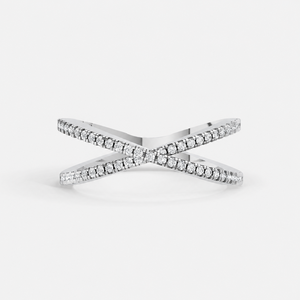 Luxury 925 Sterling <b>Silver</b> Moissanite Criss <b>Cross</b> <b>Ring</b> for Women Sparkling X Shape Double Band Fashion Engagement Gift Wedding - Product Image 1