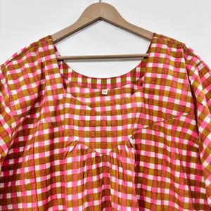 Vestido Kaftán de Algodón Indio con Cuello en V, Estilo Boho, Hecho a Mano, Estampado Digital Floral, Mangas Murciélago, Corte Acampanado de Verano para Mujer - Product Image 3