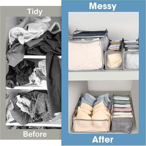 Set di 14 Organizzatori Pieghevoli per Armadio, 6 Diverse Dimensioni per Vestiti e Pantaloni, Ideali per l'Organizzazione dei Jeans - Product Image 2