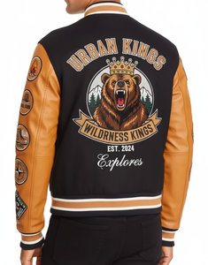 Veste de baseball d'hiver unisexe VITHAS INDUSTRY |   Veste cintrée à col mandarin en laine/viscose avec doublure en polyester/coton et toile - Product Image 2