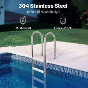 Scala per Piscina a 4 Gradini Rinforzata con Doppi Corrimano Antiscivolo, Struttura in Acciaio Inossidabile, Capacità di Carico 120 kg - Product Image 2