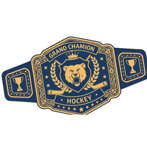 Grand Champion Hockey Title Belt with Bear Emblem and Cup Designs Premium Quality Customizable Leather Belt for Hockey Fans - Product Image 4