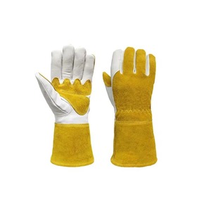 Guantes de Soldadura de Cuero Vacuno con Costuras de Kevlar, Guantes de Seguridad Resistentes - Product Image 1