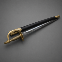 Épée Cérémonielle Droite en Acier à Haute Teneur en Carbone, Style Marteau Antique, avec Fourreau en Cuir – Article de Collection Fabriqué en Inde