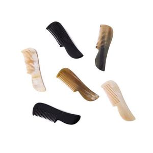 Peine de cuerno de búfalo hecho a mano, popular, de dientes anchos, para el cuidado de la barba, con acabado pulido, para desenredar y peinar. - Product Image 1