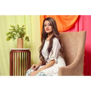 Ensemble Kurta pour femme en coton respirant et fibre de bambou, blanc perle, taille XS, avec haut à manches trois-quarts - Product Image 1