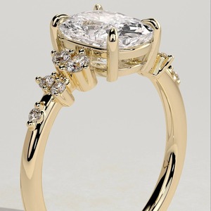 Anillo de Compromiso con Diamante Corte Cojín, Oro Sólido de 14K, Diamante Cultivado en Laboratorio, Certificado IGI, Estilo Moderno, Anillo para Mujer - Product Image 4