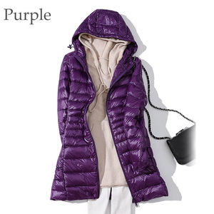 Women's Long Waterproof Eco-Friendly Memory Fabric Reversible Parka Jacket Zipper Closure Hood Winter Puffer Coat Plus Size - Product Image 4