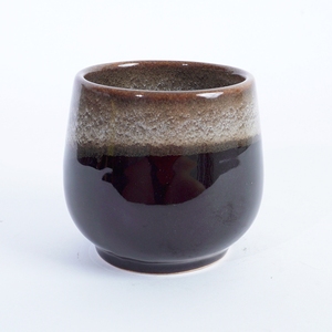 Agung Keramik D-1017 Black Grey Textured Ceramic Tea <b>Mug</b> Amber Band Accent Striped Pattern Dishwasher Microwave Safe Gift <b>Box</b> - Product Image 4