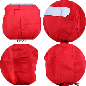 Combinaison de sécurité unisexe en polyester haute visibilité rouge certifiée CE, bandes réfléchissantes, manches longues, vêtements de travail industriels - Product Image 6