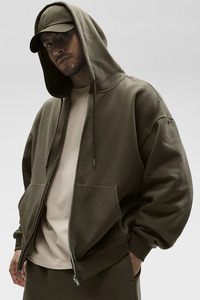 Fleece Zip up Hoodie Custom Streetwear Hoodies 100% Cotton Unisex Cropped Vintage Heavyweight Custom Zip up Hoodie - Product Image 4