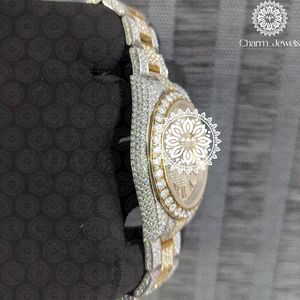 Montre de luxe pour homme Charm Jewels avec diamants, bracelet en acier inoxydable, verre saphir, mouvement mécanique analogique, boîtier de 40 mm, étanche 10 bars - Product Image 3