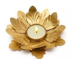 Latest Fancy Metal Floral design Beautiful Glamorous T Light Holders For Table Dinning Diwali Home Decor - Product Image 3
