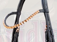 Kekang Kuda Premium HM Global Equestrian Crank Noseband DD Kulit Sapi Lembut Neoprena 10mm Arena Crystal Browband GP Jumping
