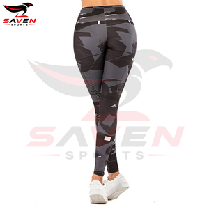 Top Selling Eco Friendly Newest Design Full Length Polyester Spandex Fabric Custom Made Sublimated Printed Women Leggings - Product Image 2