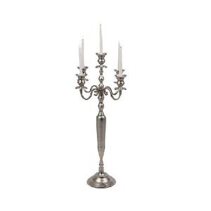 Elegant <b>Silver</b> Candelabra 3 Arms Candle Holder Home Decoration Durable Metal <b>Candlestick</b> Dining Centrepiece Stand - Product Image 1