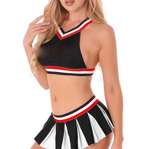 Uniformes de Porristas para Mujer, Cintura Elástica, Transpirables, Cómodos, Venta al Por Mayor, Personalizables, Estampados, con Pedrería, Cuello en V, Corte Recortado - Product Image 2