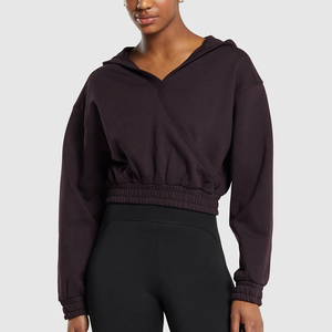 Sweat à capuche court pour femme, le plus vendu, pour usage extérieur, vêtement de mode durable et respirant en molleton de coton, idéal pour l'hiver - Product Image 1