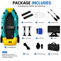 Bateau pneumatique robuste en PVC avec coque stable, plancher antidérapant et kit d'accessoires complet