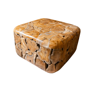 ARTERRA Luxury Handcrafted <b>Rustic</b> Teak Root Cube <b>Coffee</b> <b>Table</b> Modern Design Natural Wood Texture Living Room Furniture - Product Image 1