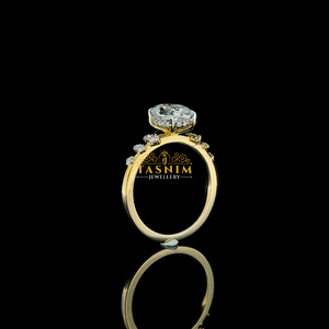 Anillo de Compromiso Tasnim para Mujer, Chapado en Oro de 18K, con Moissanita VVS, Corte Pera, Engaste de Garras, Estilo Clásico, Banda de Diamantes - Product Image 5