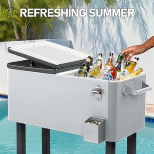 Refrigeratore a spruzzo in ferro da 80QT con ripiano per conservare e raffreddare bevande e alimenti - Product Image 6