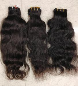 Unprocessed Premium Quality Indian Raw Human Hair Weft Extensions <b>Clip</b>-In Hair Bundles with Waves & Curls Styles on Sale - Product Image 4