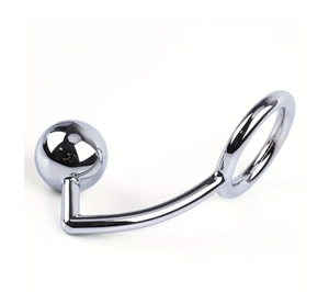 Anillo para Pene de Metal Plateado con Tapón y Bola, Impermeable, Ajustable, Accesorio Íntimo para Adultos, para Estimulación - Product Image 2