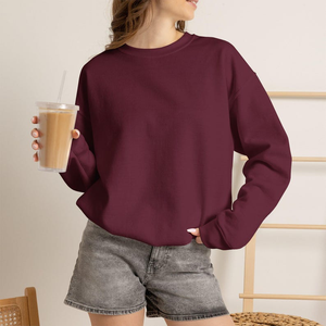 Sudadera de Mujer, Cuello Redondo, Manga Larga, Color Negro, Tejido de Punto, Estilo Casual, 100% Algodón, Transpirable, Estilo Primavera - Product Image 5