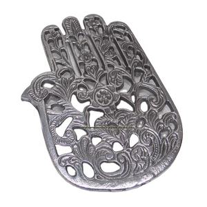 Hamsa Hand Metal <b>Trivet</b> With Engraved Design for Kitchen Dining Table and Countertop - Product Image 1