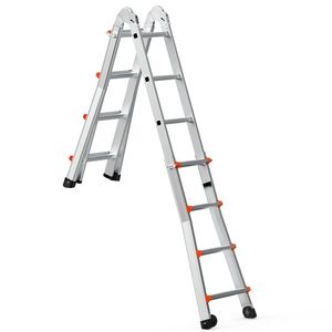 Scala Telescopica Compatta in Alluminio da 13 Piedi, Multifunzione, Portatile, Pieghevole, per Camper, Versatile come Rampa e Scala - Product Image 5