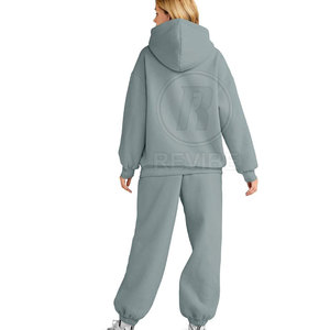 Chándal holgado de invierno para mujer con capucha, diseño personalizado, MOQ bajo, color personalizable y 100% algodón para uso en exteriores - Product Image 2