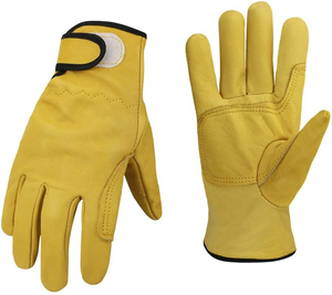 Gants de travail en cuir de mouton pour hommes, gants de sécurité pour la construction industrielle - Product Image 1