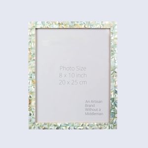 Cadre photo en os incrusté de fleurs |   Cadre photo décoratif artisanal fait main - Product Image 1