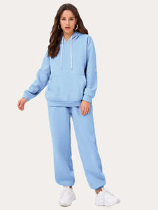 Sweat-shirt à capuche hip-hop pour femmes grande taille avec logo personnalisé, motif à carreaux, en molleton de coton, ensemble de jogging pour l'hiver, survêtements - Product Image 1