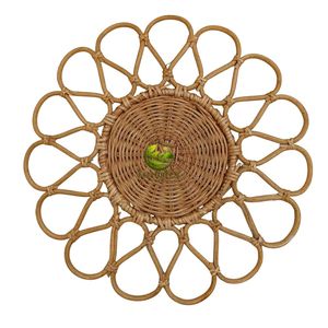 Decoración de Pared de Ratán Personalizada, Manteles Redondos de Paja Tejida, Bandeja Colgante de Mimbre, Juego de Manteles de Comedor Resistentes al Calor Estilo Boho Farmhouse - Product Image 2