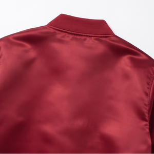Wholesale Zipper Bomber Jacket <b>Men</b> Crewneck <b>Long</b> Sleeve 100% Satin Varstiy Bomber Jackets <b>Men's</b> Winter Warm Up Bomber <b>Coat</b> - Product Image 6