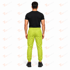 Men's Lime Green Quick Dry 100% <b>Nylon</b> Windbreaker Trousers Elastic Waist Casual <b>Joggers</b> Lightweight Summer Windbreaker Trouser - Product Image 4