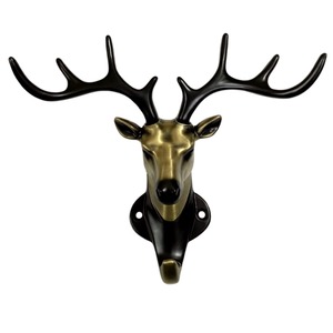 Étagère murale rustique en laiton tête de cerf, la plus vendue, robuste, en alliage de zinc, décorative, disponible à bon prix - Product Image 1
