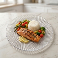 Ensemble de vaisselle en acrylique transparent ST, assiette de présentation, plat de service, décoration pour hôtel, restaurant, maison, mariage, plateaux de service en plastique