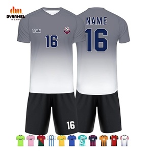 DYNAMEL WEARS Conjunto de Uniforme de Fútbol Sublimado Personalizado, Cuello en V, Manga Corta, Absorbe la Humedad, Uniforme de Fútbol para Adultos Unisex, Amarillo y Azul - Product Image 2