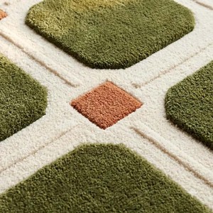 Tapis de luxe moderne en laine unie verte, tufté à la main, extra épais, adapté aux animaux domestiques, pour salon et chambre à coucher, décoratif - Product Image 6