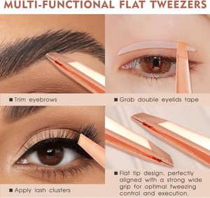 Ensemble professionnel de recourbe-cils et pinces à épiler en or rose, 4 pièces, outils de maquillage beauté avec ciseaux à sourcils - Product Image 3