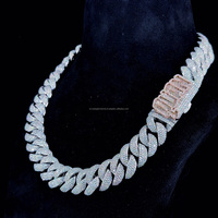 Le plus chaud Hip Hop 10KT or blanc Moissanite diamant coupe ronde bijoux de créateur chaîne cubaine avec clarté VVS